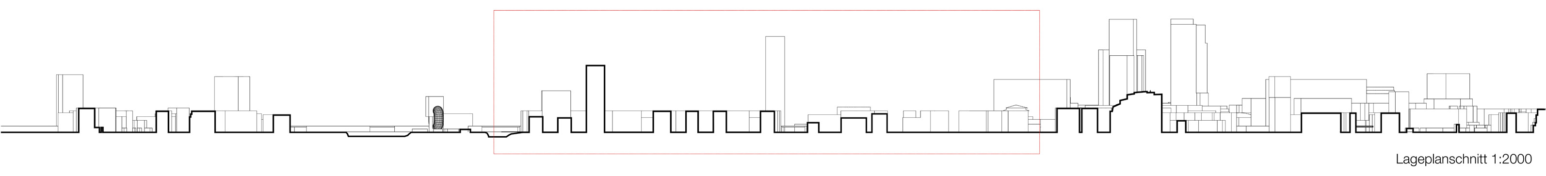 Perspective section through the block